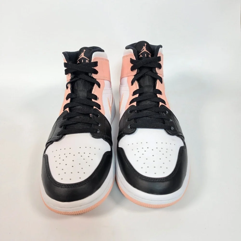Nike Air Jordan 1 Mid Men's 9 Crimson Tint Pink White Black High Top Sneakers